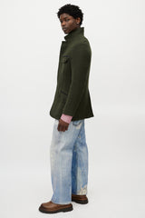 Etro Green Wool Four Pocket Jacket