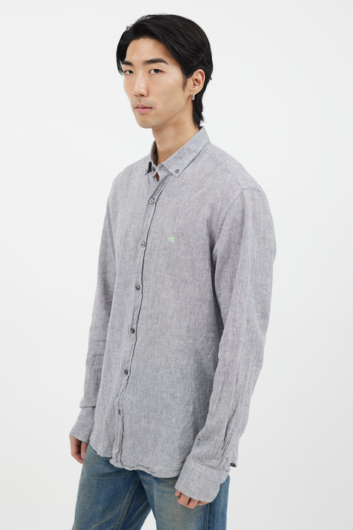 Etro Grey Chambray Long Sleeve Shirt