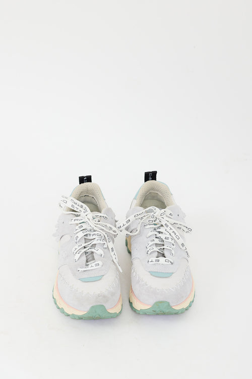 Etro Grey & Multi Suede Earthbeat Sneaker