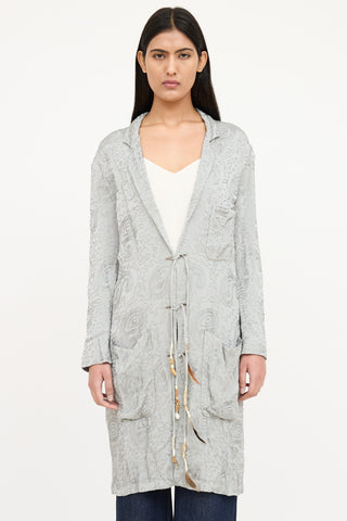 Etro Embroidered Tie Coat