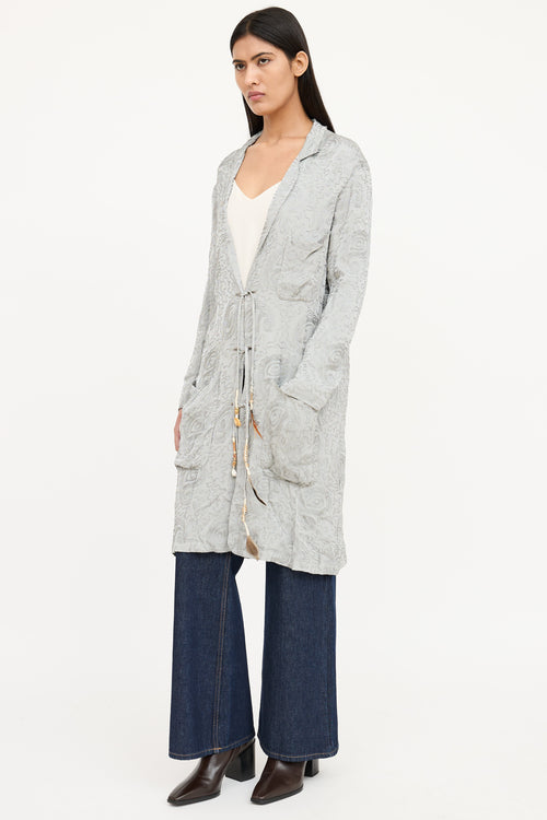 Etro Embroidered Tie Coat