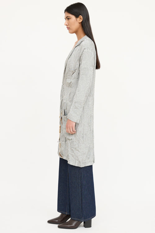 Etro Embroidered Tie Coat