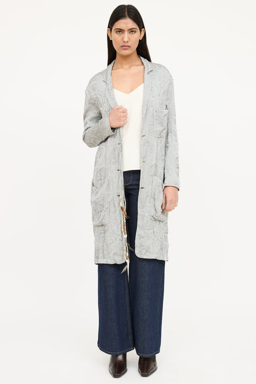 Etro Embroidered Tie Coat