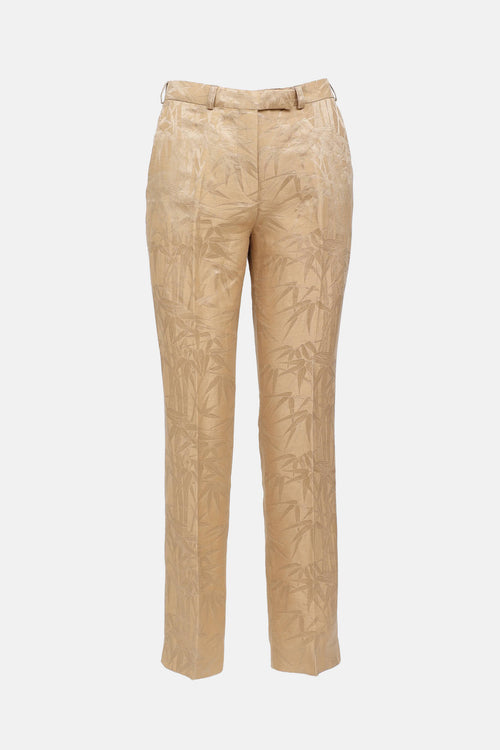 Etro Metallic Linen Floral Cheri Trouser