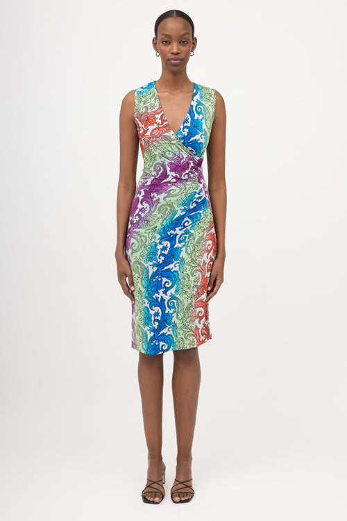 Etro Jersey Ruched Printed Dress