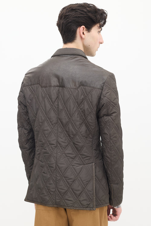 Etro Khaki Green Quilted Jacket