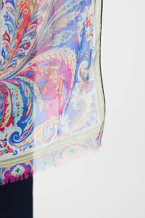 Etro Silk Multi Paisley Scarf