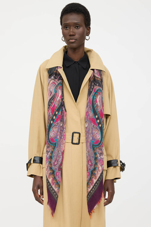 Etro Cashmere Multi Paisley Scarf