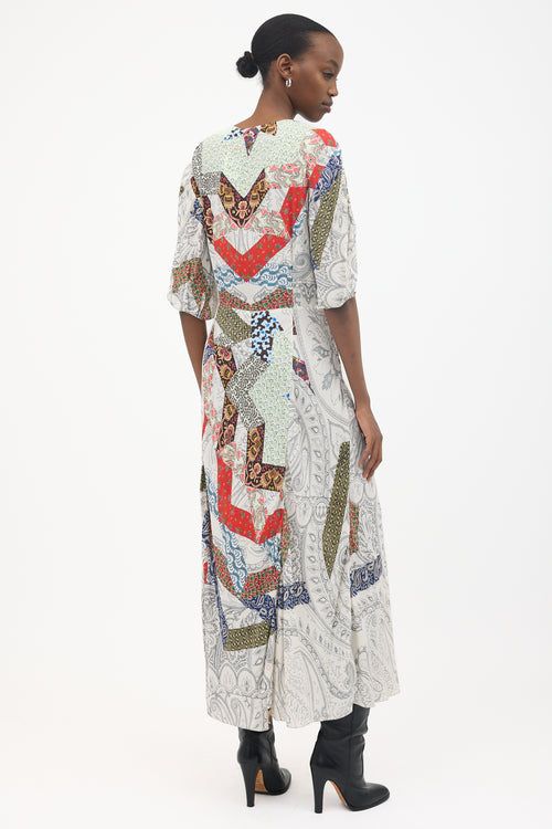 Etro Paisley Wrap Short Sleeve Dress