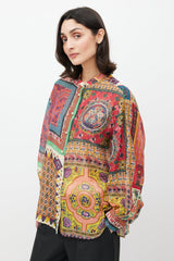Etro Pink & Multicolour Geometric Sheer Shirt