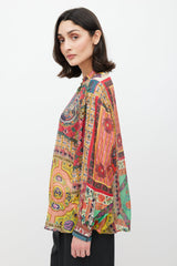 Etro Pink & Multicolour Geometric Sheer Shirt