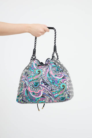 Etro Canvas Paisley Bucket Bag