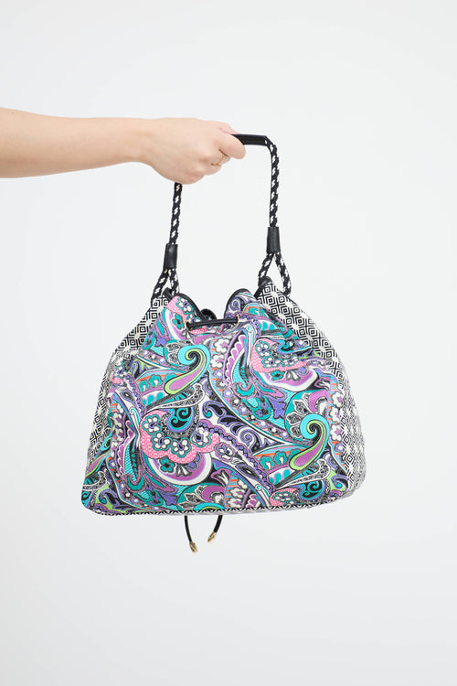 Etro Canvas Paisley Bucket Bag