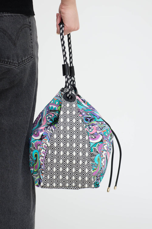 Etro Canvas Paisley Bucket Bag