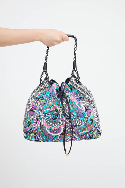 Etro Canvas Paisley Bucket Bag