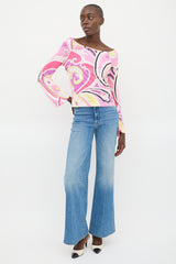 Etro Pink & Multicolour Printed Bateau Top