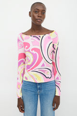 Etro Pink & Multicolour Printed Bateau Top