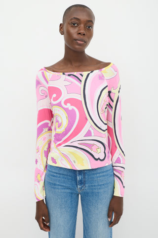 Etro Pink & Multicolour Printed Bateau Top