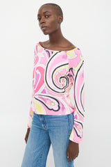 Etro Pink & Multicolour Printed Bateau Top