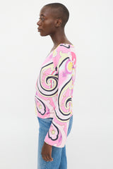 Etro Pink & Multicolour Printed Bateau Top
