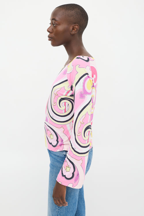 Etro Pink & Multicolour Printed Bateau Top