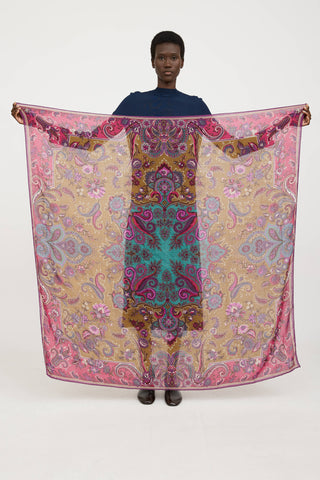 EtroPaisley Logo Scarf