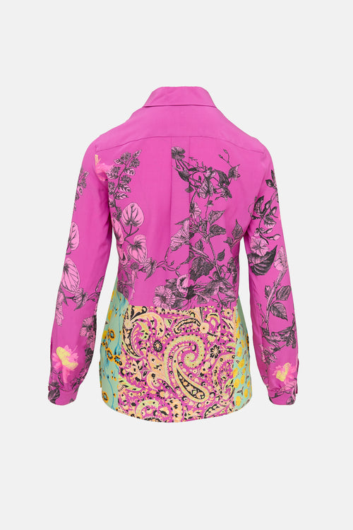 Etro Silk Floral Button Up Top
