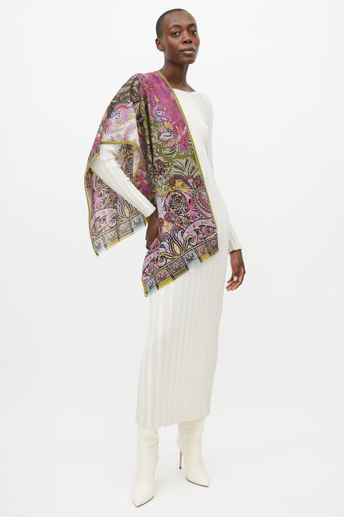 Etro Purple & Multicolour Paisley Cashmere Scarf