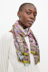 Etro Purple & Multicolour Paisley Cashmere Scarf