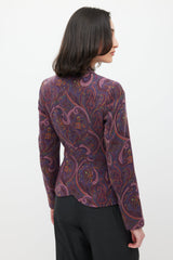 Etro Purple & Multicolour Paisley Wool Blazer
