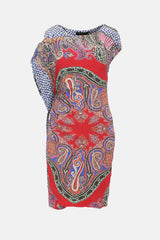 Etro Patterned Asymmetrical Ruched Dress
