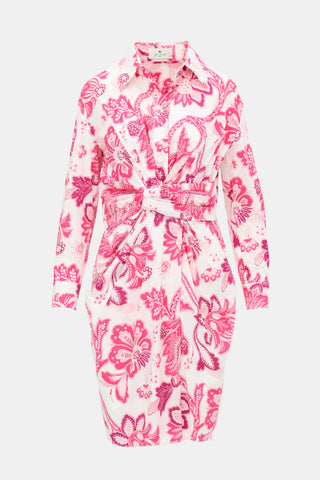 Etro Ruched Paisley Shirt Dress