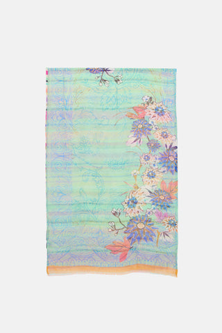 Etro Silk Floral & Striped Scarf