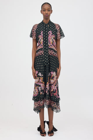 Etro Silk Fil Coupé Paisley Dress
