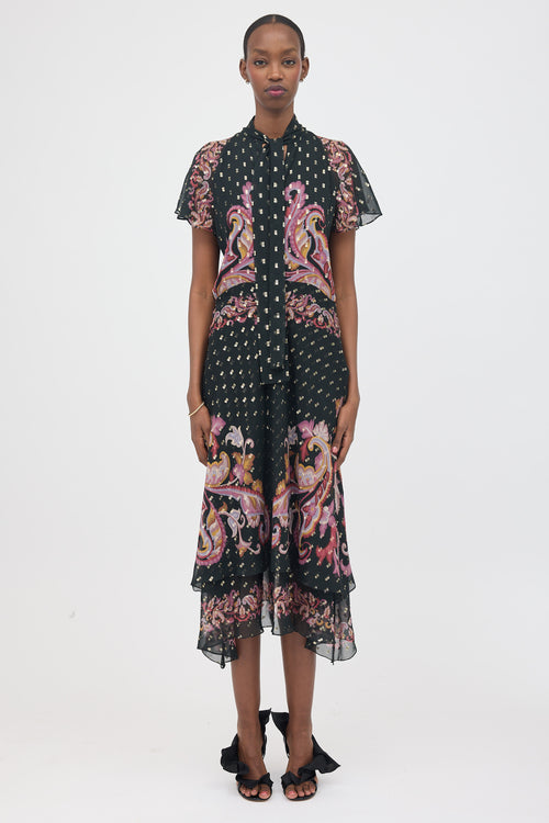 Etro Silk Fil Coupé Paisley Dress