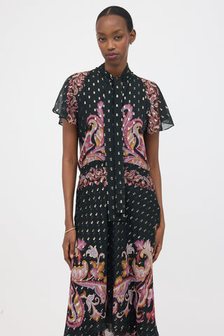 Etro Silk Fil Coupé Paisley Dress