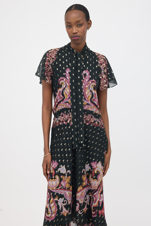 Etro Silk Fil Coupé Paisley Dress