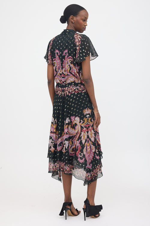 Etro Silk Fil Coupé Paisley Dress