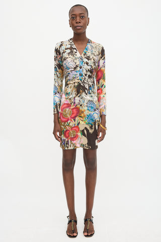 Etro Silk Satin Floral Dress