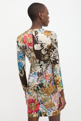 Etro Silk Satin Floral Dress