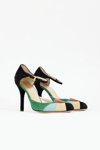Etro Suede Colour Block Pump