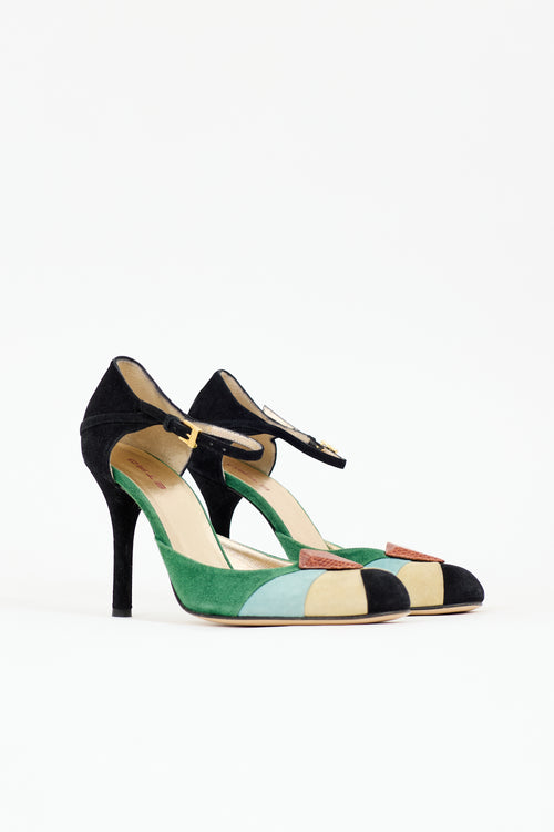 Etro Suede Colour Block Pump