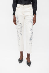 Etro White & Grey Printed Jeans