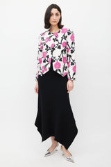 Etro White & Multicolour Floral Silk Jacket
