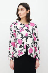 Etro White & Multicolour Floral Silk Jacket