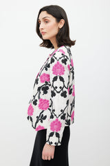 Etro White & Multicolour Floral Silk Jacket