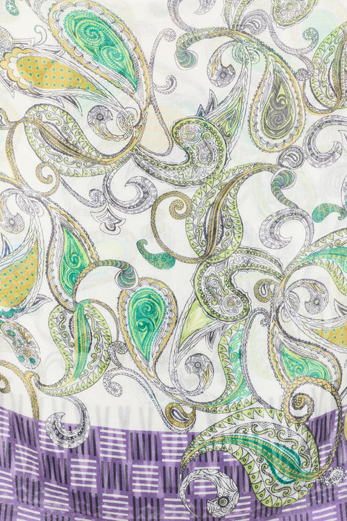 Etro White & Multicolour Paisley Fringe Scarf