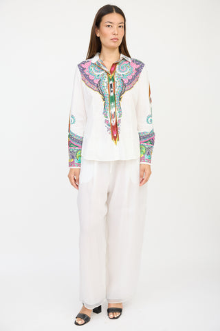 Etro White & Multicolour Paisley Shirt