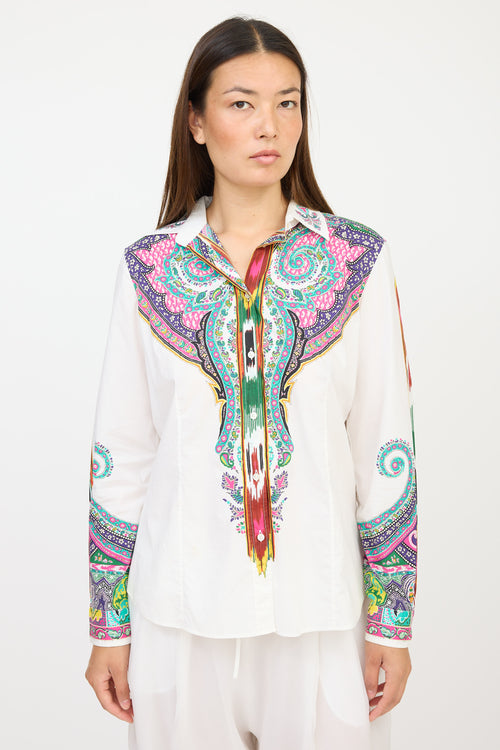 Etro White & Multicolour Paisley Shirt