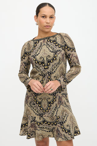 Etro Wool Paisley Printed Dress